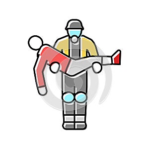 rescue operation color icon vector illustration
