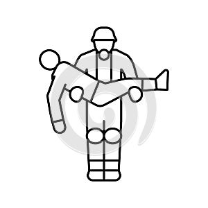 rescue operation line icon vector illustration