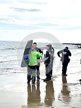 Rescue operation windsurfing coney island new york
