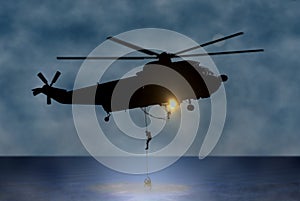 Rescue of the Person at Sea by Helicopter