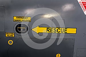 Rescue point on modern military helicopter.