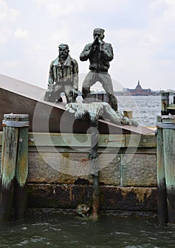 Rescue scene at New Yorks's Harbour