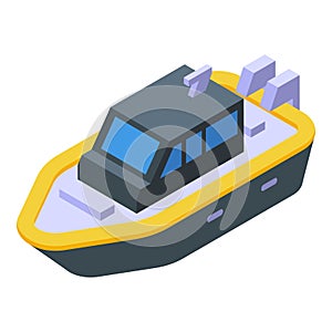 Rescue sea ship icon isometric vector. Coast air