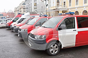 rescue service cars near the Russian Academic