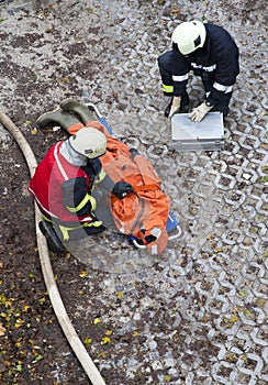 Rescue Team Providing First Aid