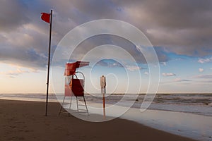 Rescue tower on the coast