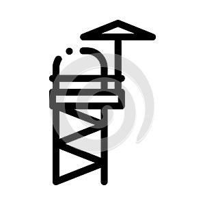 Rescue tower icon vector outline illustration