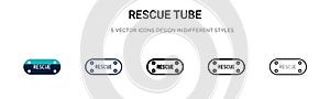 Rescue tube icon in filled, thin line, outline and stroke style. Vector illustration of two colored and black rescue tube vector