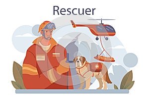 Rescuer concept. Urgent help. Ambulance lifeguard assisting