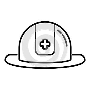 Rescuer helmet icon outline vector. Fireman hat