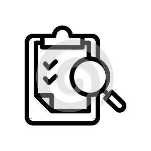 reseach analysis line icon illustration vector graphic