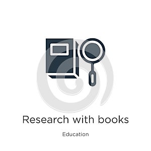 Research with books icon vector. Trendy flat research with books icon from education collection isolated on white background.