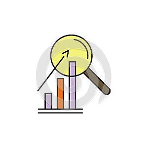 Research color icon, analyze business sign