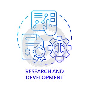 Research and development blue gradient concept icon