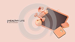 Research in the field of improving the quality of life. 3D Vector illustration