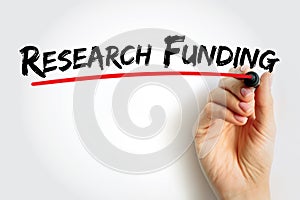 Research Funding - a term generally covering any funding for scientific research, text concept background