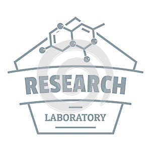 Research molecular logo, simple gray style