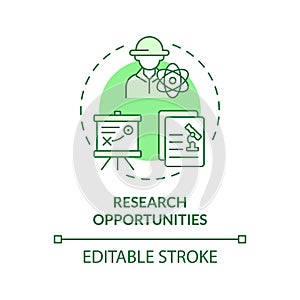 Research opportunities green concept icon