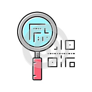 research qr code color icon vector isolated illustration