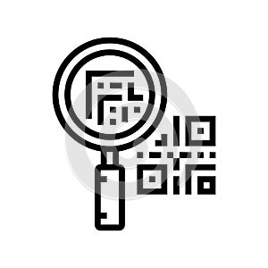 research qr code line icon vector isolated illustration