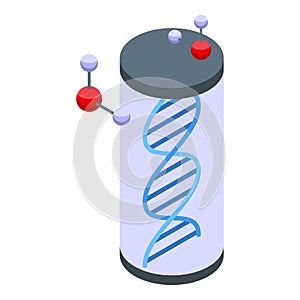 Research scientist dna capsule icon, isometric style