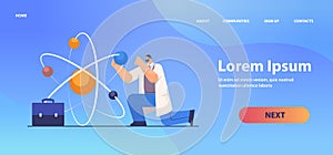 research scientist working with molecular structure man researcher making chemical experiment in laboratory