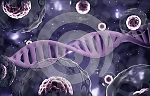 Research of stem cells. Stem cells under a microscope. Cellular Therapy