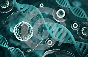 Research of stem cells. Stem cells under a microscope. Cellular Therapy