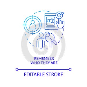 Research target audience blue gradient concept icon