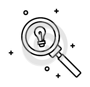 Research vector icon on transparent background. Outline Research vector icon