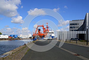 Research Vessel in the Fishing Port of Bremerhaven photo