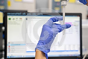 The Researcher measuring the sample was aspirated using vertically pipette and does not touch the sides of the microtube. Before photo