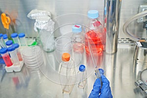 The researcher using glass Pasteur Pipette can be used for toxic reagents or other solution by sterile method