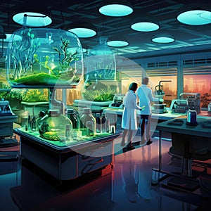 Researchers in a hightech lab working on cuttingedge projects