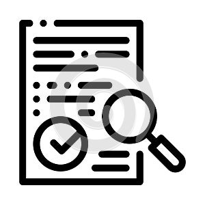 researching and approve license line icon vector illustration
