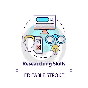 Researching skills concept icon