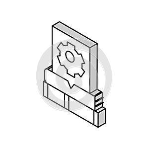 researching topics technical writer isometric icon vector illustration