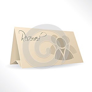 Reservation card with icon