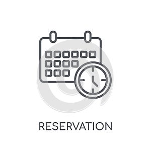 Reservation linear icon. Modern outline Reservation logo concept photo