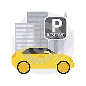 Reserve parking space for curbside pickup abstract concept vector illustration.