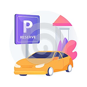 Reserve parking space for curbside pickup abstract concept vector illustration