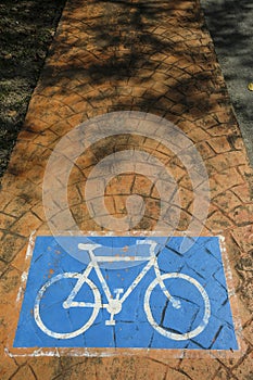 Reserved bicycle lane in Pekan, Malasia
