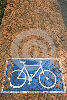 Reserved bicycle lane in Pekan, Malasia photo