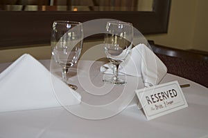 Reserved for Bride and Groom