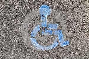 Reserved for handicapped people sign at a parking lot