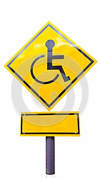 Reserved parking for Handicapped Only sign with copy space beneath. Handicap sign