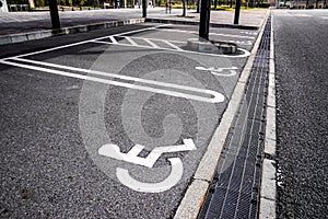 Reserved Parking for people with disabilities in Japan car reat area photo