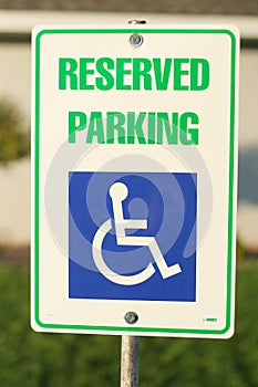 Reserved Parking sign