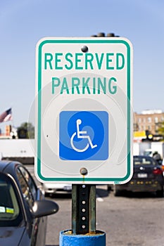 Reserved Parking sign