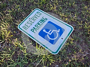 Reserved parking sign for disabled and handicap